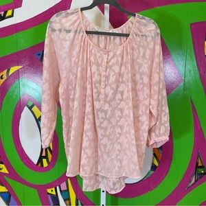 LC Lauren Conrad, Pale Pink Sheer Blouse, Size XXL. Excellent condition!